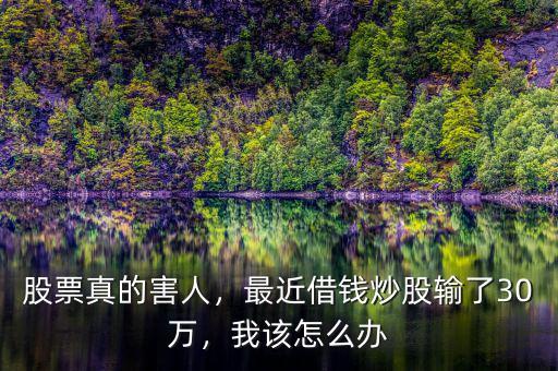 股票真的害人，最近借錢炒股輸了30萬，我該怎么辦