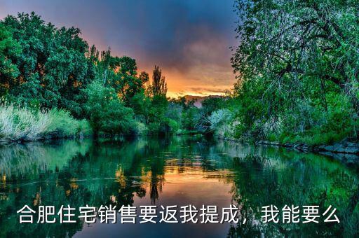 合肥住宅銷售要返我提成，我能要么