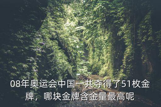 08年奧運(yùn)會(huì)中國(guó)一共奪得了51枚金牌，哪塊金牌含金量最高呢