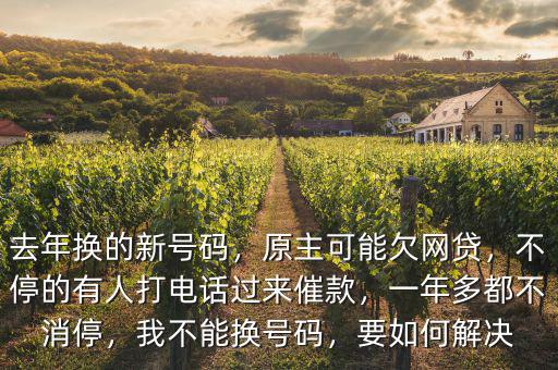 去年換的新號碼，原主可能欠網貸，不停的有人打電話過來催款，一年多都不消停，我不能換號碼，要如何解決