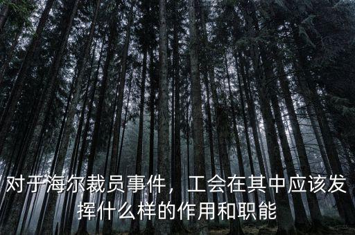 對于海爾裁員事件，工會在其中應(yīng)該發(fā)揮什么樣的作用和職能