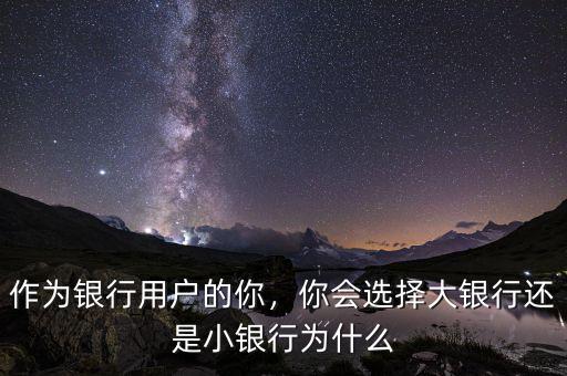 作為銀行用戶的你，你會選擇大銀行還是小銀行為什么