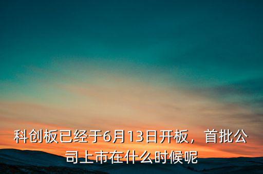 科創(chuàng)板已經(jīng)于6月13日開(kāi)板，首批公司上市在什么時(shí)候呢