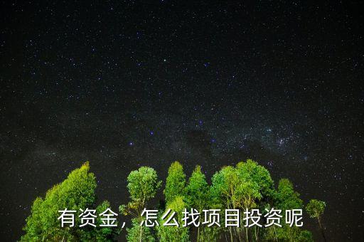 有資金，怎么找項(xiàng)目投資呢