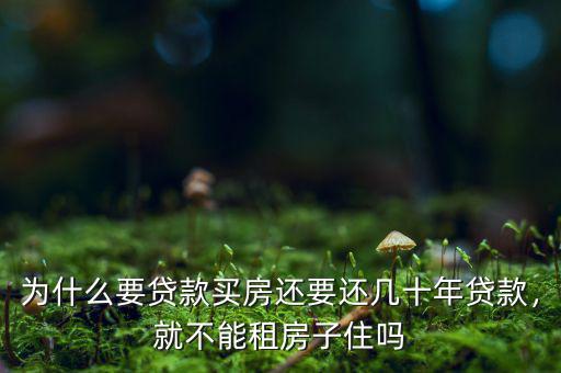 為什么要貸款買房還要還幾十年貸款，就不能租房子住嗎