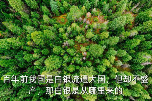 百年前我國是白銀流通大國，但卻不盛產(chǎn)，那白銀是從哪里來的