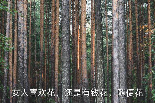 女人喜歡花，還是有錢花，隨便花