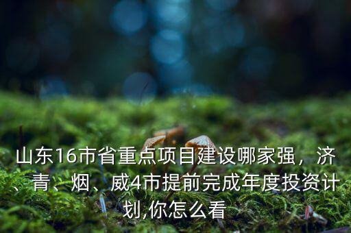 山東16市省重點項目建設(shè)哪家強(qiáng)，濟(jì)、青、煙、威4市提前完成年度投資計劃,你怎么看