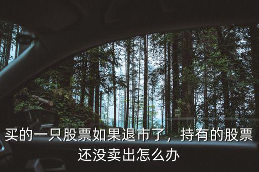 買的一只股票如果退市了，持有的股票還沒賣出怎么辦