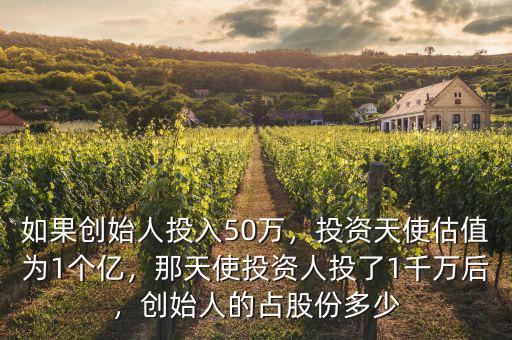 如果創(chuàng)始人投入50萬(wàn)，投資天使估值為1個(gè)億，那天使投資人投了1千萬(wàn)后，創(chuàng)始人的占股份多少