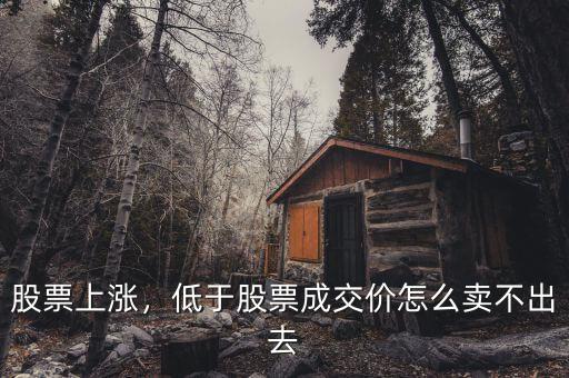 股票上漲，低于股票成交價怎么賣不出去