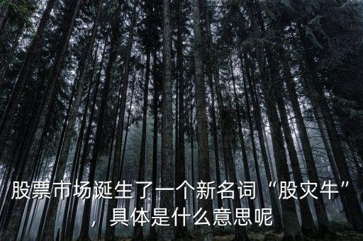 股票市場誕生了一個新名詞“股災(zāi)?！?，具體是什么意思呢
