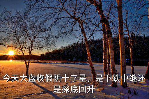 今天大盤收假陰十字星，是下跌中繼還是探底回升