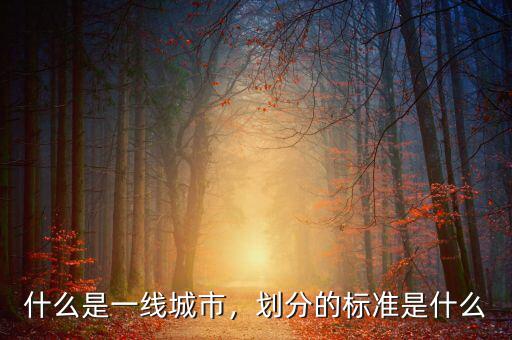 什么是一線城市，劃分的標準是什么
