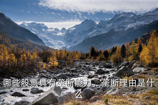 哪些股票具有壟斷能力，壟斷理由是什么