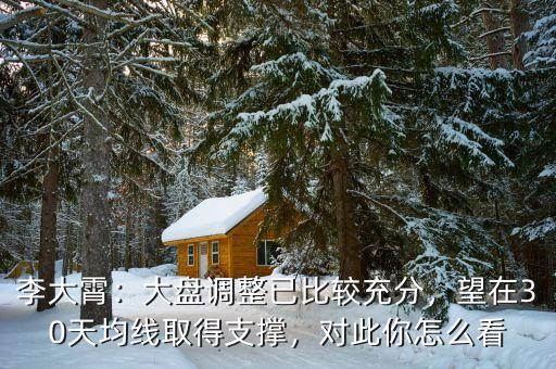 李大霄：大盤調(diào)整已比較充分，望在30天均線取得支撐，對(duì)此你怎么看