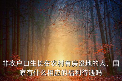 非農(nóng)戶口生長在農(nóng)村有房沒地的人，國家有什么相應(yīng)的福利待遇嗎