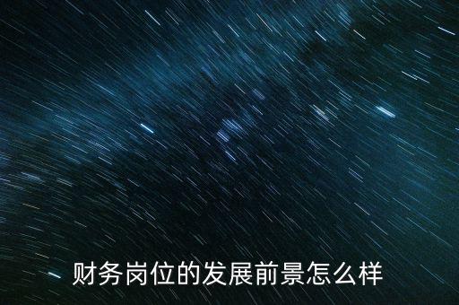 財務崗位的發(fā)展前景怎么樣