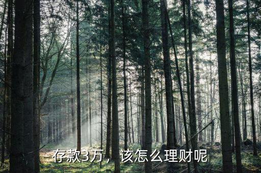 存款3萬，該怎么理財呢