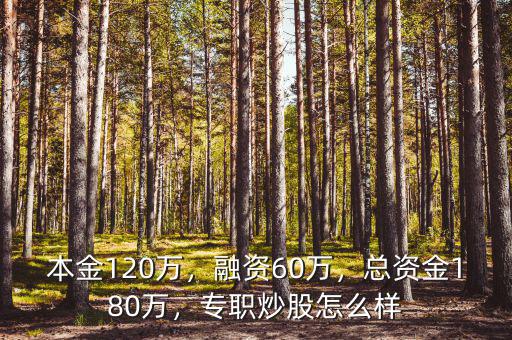 本金120萬，融資60萬，總資金180萬，專職炒股怎么樣