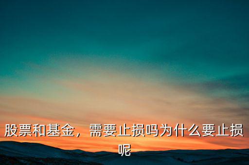 股票和基金，需要止損嗎為什么要止損呢