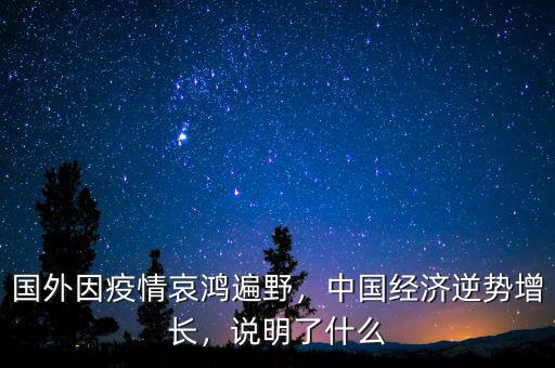 國外因疫情哀鴻遍野，中國經(jīng)濟(jì)逆勢增長，說明了什么