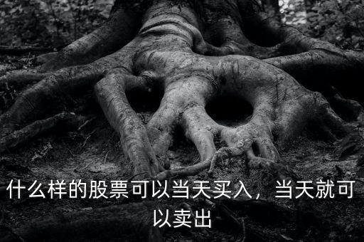 什么樣的股票可以當天買入，當天就可以賣出