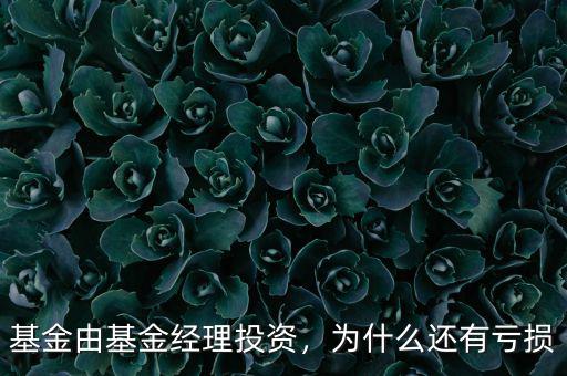 基金由基金經理投資，為什么還有虧損