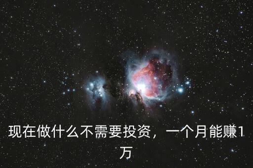 現(xiàn)在做什么不需要投資，一個月能賺1萬