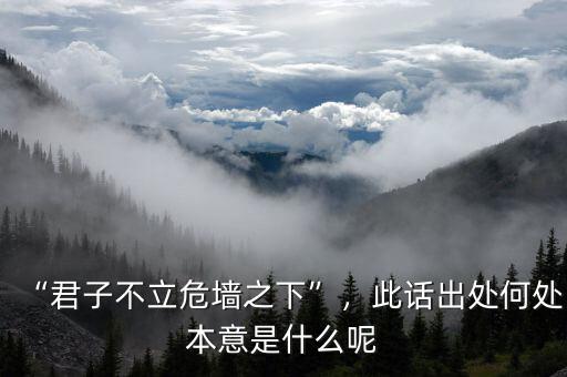 “君子不立危墻之下”，此話出處何處本意是什么呢