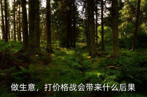 做生意，打價格戰(zhàn)會帶來什么后果