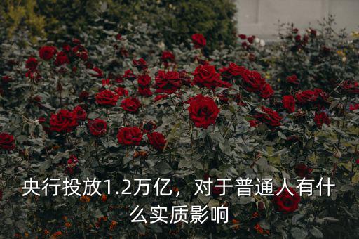 央行投放1.2萬(wàn)億，對(duì)于普通人有什么實(shí)質(zhì)影響