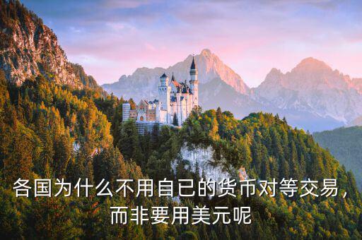 各國為什么不用自已的貨幣對等交易，而非要用美元呢