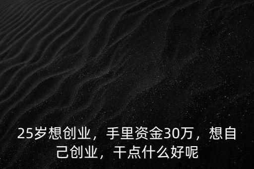 25歲想創(chuàng)業(yè)，手里資金30萬(wàn)，想自己創(chuàng)業(yè)，干點(diǎn)什么好呢
