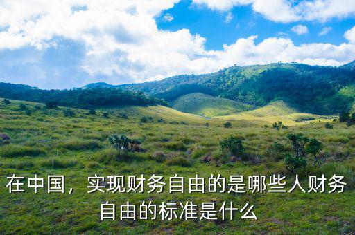 在中國，實(shí)現(xiàn)財(cái)務(wù)自由的是哪些人財(cái)務(wù)自由的標(biāo)準(zhǔn)是什么