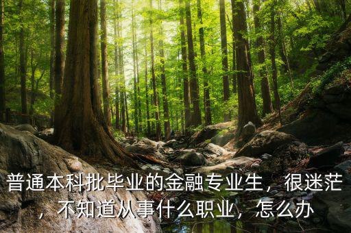 普通本科批畢業(yè)的金融專業(yè)生，很迷茫，不知道從事什么職業(yè)，怎么辦