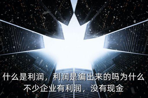 什么是利潤，利潤是編出來的嗎為什么不少企業(yè)有利潤，沒有現(xiàn)金