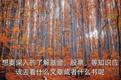 想要深入的了解基金，股票，等知識(shí)應(yīng)該去看什么文章或者什么書呢