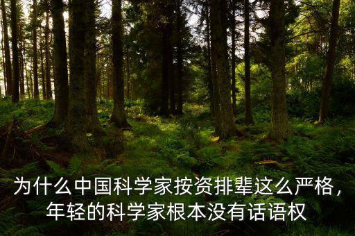 為什么中國(guó)科學(xué)家按資排輩這么嚴(yán)格，年輕的科學(xué)家根本沒(méi)有話語(yǔ)權(quán)