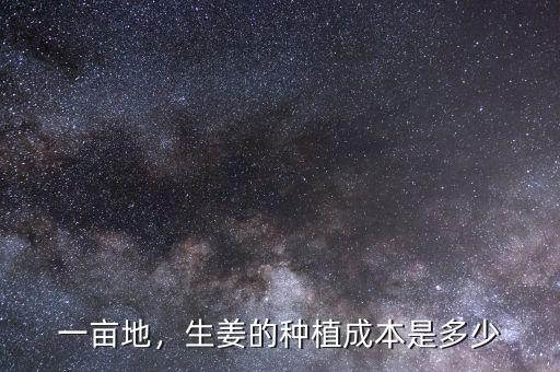 一畝地，生姜的種植成本是多少