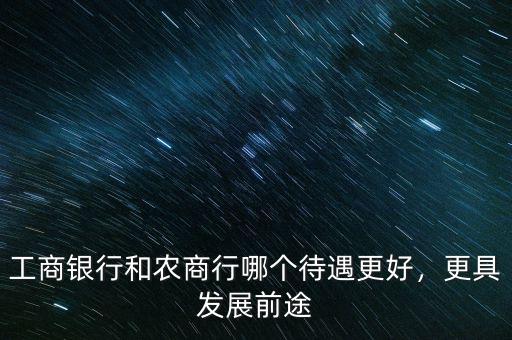 工商銀行和農(nóng)商行哪個(gè)待遇更好，更具發(fā)展前途
