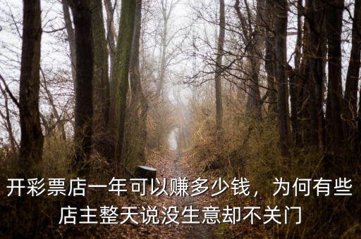 開彩票店一年可以賺多少錢，為何有些店主整天說(shuō)沒(méi)生意卻不關(guān)門