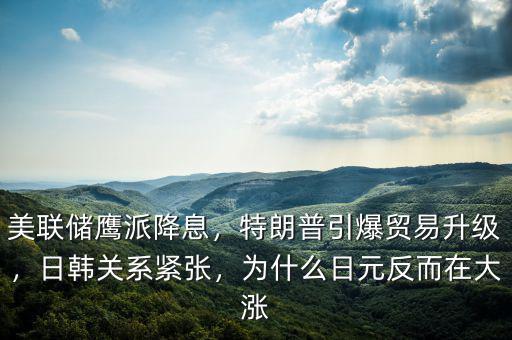 美聯(lián)儲鷹派降息，特朗普引爆貿(mào)易升級，日韓關(guān)系緊張，為什么日元反而在大漲