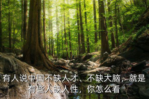 有人說中國不缺人才、不缺大腦，就是有些人缺人性，你怎么看