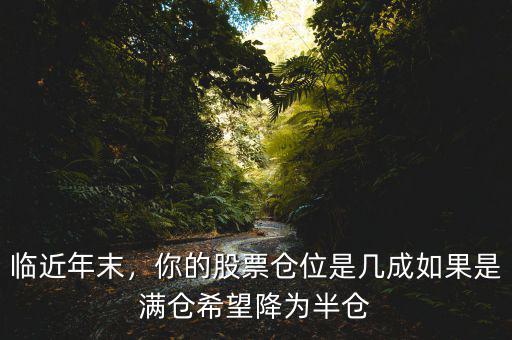 臨近年末，你的股票倉位是幾成如果是滿倉希望降為半倉