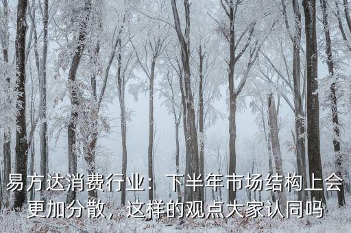 易方達(dá)消費行業(yè)：下半年市場結(jié)構(gòu)上會更加分散，這樣的觀點大家認(rèn)同嗎