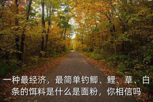 一種最經(jīng)濟，最簡單釣鯽、鯉、草、白條的餌料是什么是面粉，你相信嗎