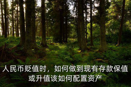 人民幣貶值時(shí)，如何做到現(xiàn)有存款保值或升值該如何配置資產(chǎn)