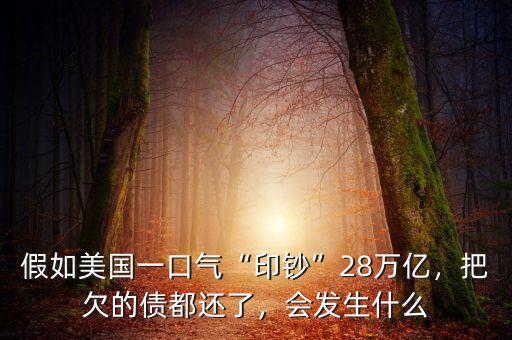 假如美國一口氣“印鈔”28萬億，把欠的債都還了，會發(fā)生什么
