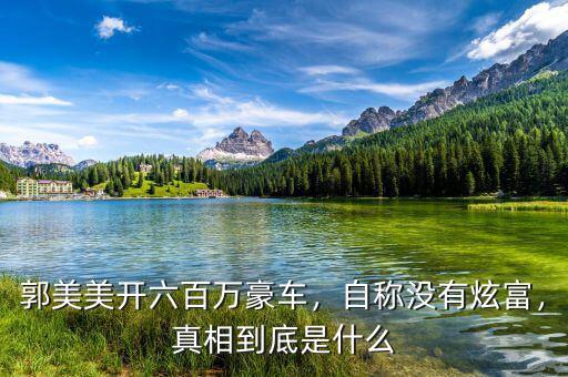 郭美美開六百萬豪車，自稱沒有炫富，真相到底是什么
